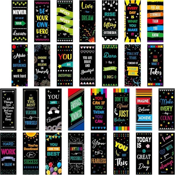 Other - 120 PCS Motivational Bookmarks, 30 Designs Double Sided Printing Paper Bookmarks